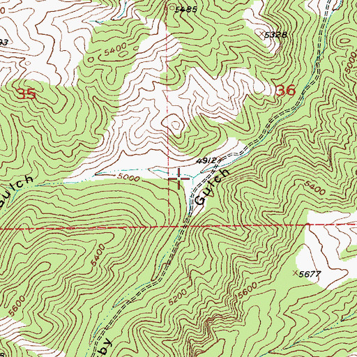 Topographic Map of North Derby Gulch, MT