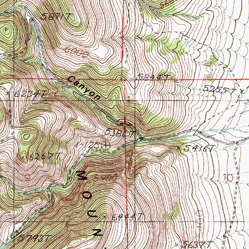 Topographic Map of North Dunn Canyon, MT