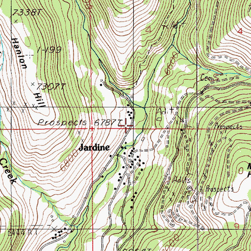 Topographic Map of North Fork Bear Creek, MT