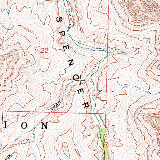Topographic Map of Meriwhitica Canyon, AZ