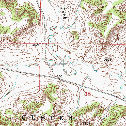 Topographic Map of North Fork Bloom Creek, MT