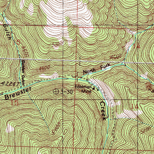 Topographic Map of North Fork Brewster Creek, MT