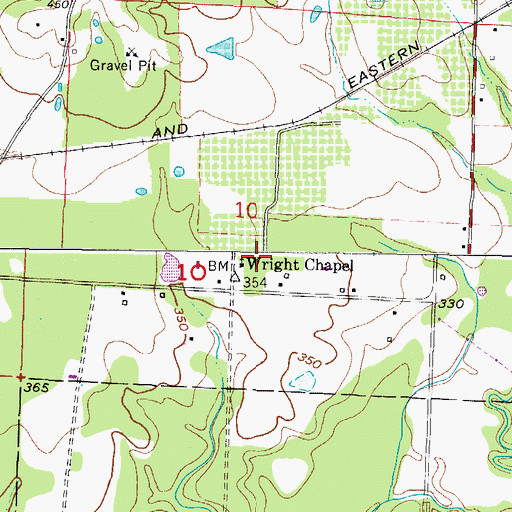 Topographic Map of Wright Chapel, AR