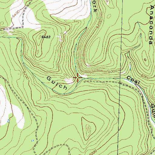 Topographic Map of North Fork Coal Gulch, MT