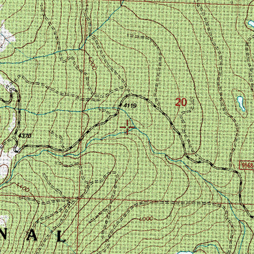 Topographic Map of North Fork Cold Creek, MT