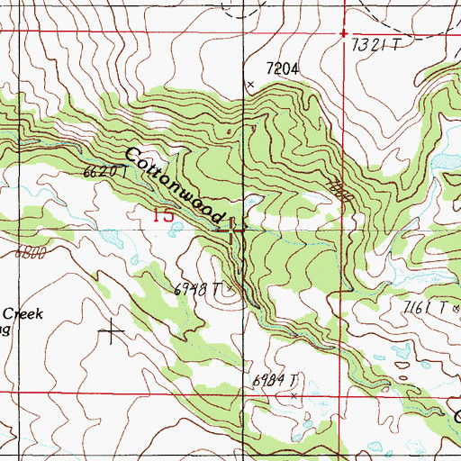 Topographic Map of North Fork Cottonwood Creek, MT