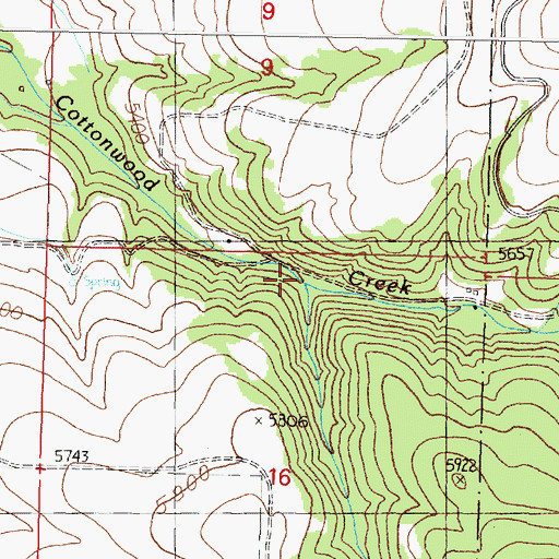 Topographic Map of North Fork Cottonwood Creek, MT