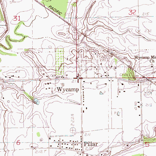Topographic Map of Wycamp, AR
