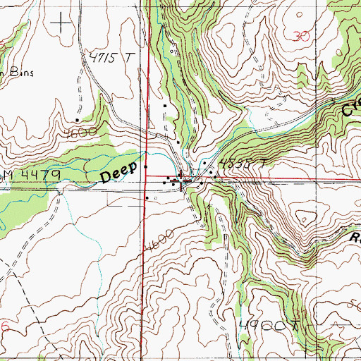 Topographic Map of North Fork Deep Creek, MT