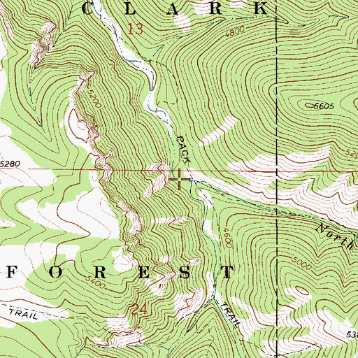 Topographic Map of North Fork Deep Creek, MT