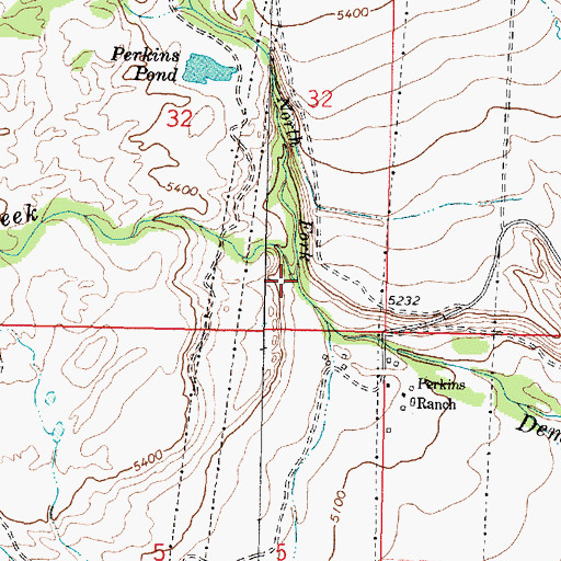 Topographic Map of North Fork Dempsey Creek, MT
