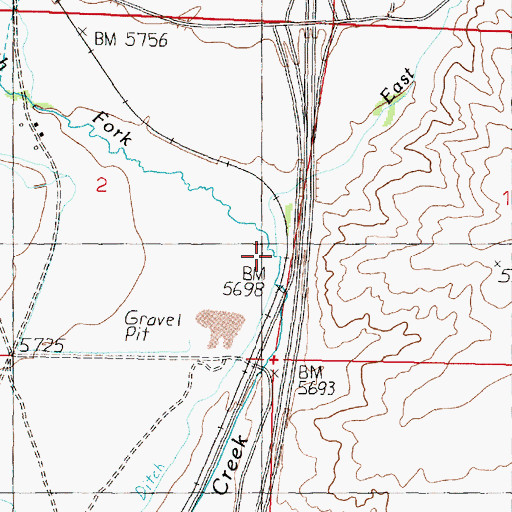 Topographic Map of North Fork Divide Creek, MT