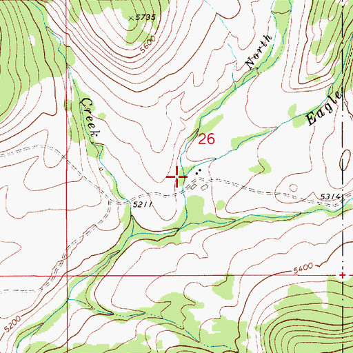 Topographic Map of North Fork Eagle Creek, MT