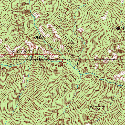 Topographic Map of North Fork Eightmile Creek, MT