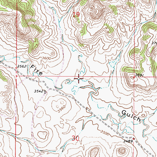 Topographic Map of North Fork Fire Gulch, MT