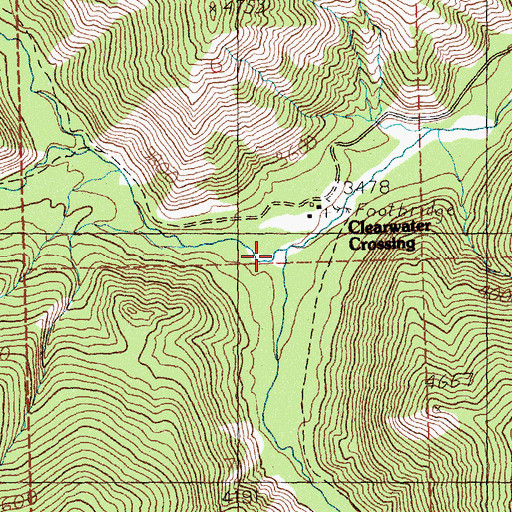 Topographic Map of North Fork Fish Creek, MT