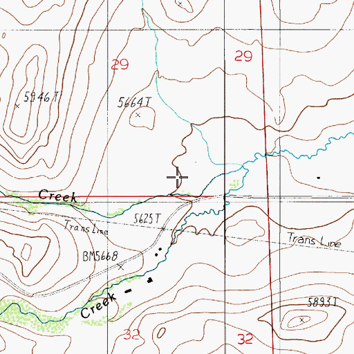 Topographic Map of North Fork Flathead Creek, MT