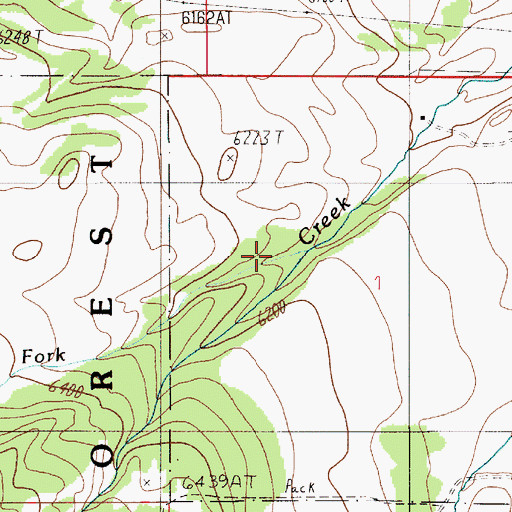 Topographic Map of North Fork Frazier Creek, MT