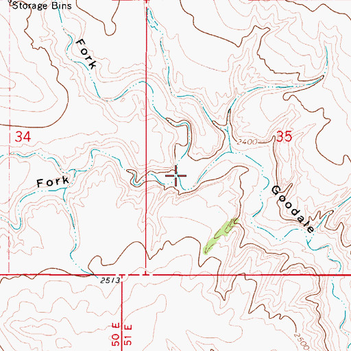 Topographic Map of North Fork Goodale Coulee, MT