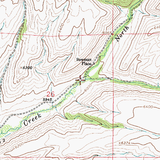 Topographic Map of North Fork Greenhorn Creek, MT