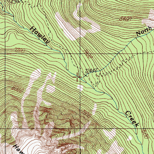 Topographic Map of North Fork Hawley Creek, MT