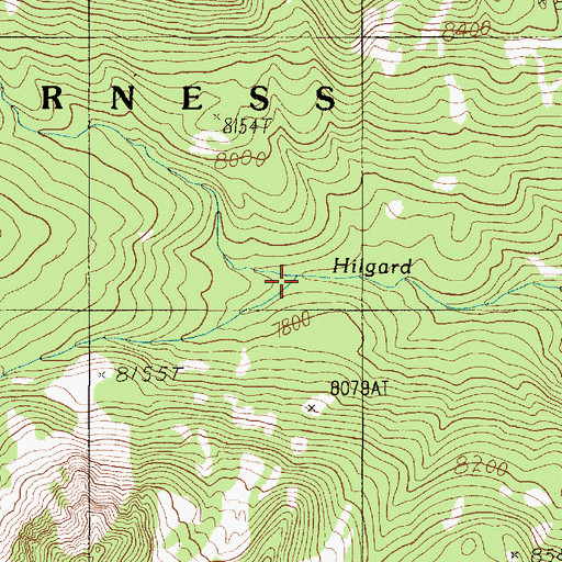 Topographic Map of North Fork Hilgard Creek, MT