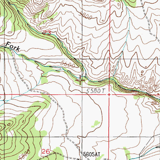 Topographic Map of North Fork Hot Springs Creek, MT