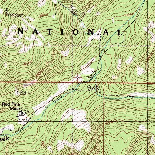 Topographic Map of North Fork Indian Creek, MT