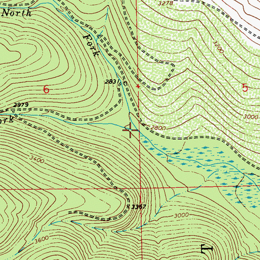 Topographic Map of North Fork Jackson Creek, MT