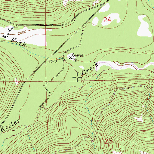 Topographic Map of North Fork Keeler Creek, MT