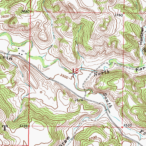 Topographic Map of North Fork Lee Creek, MT