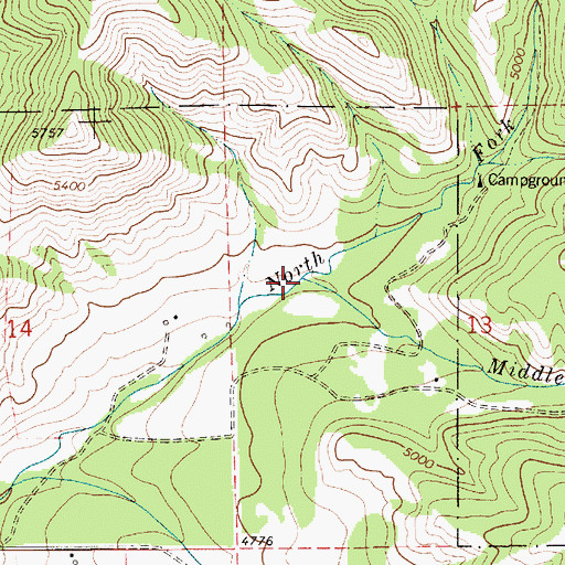 Topographic Map of North Fork Little Belt Creek, MT