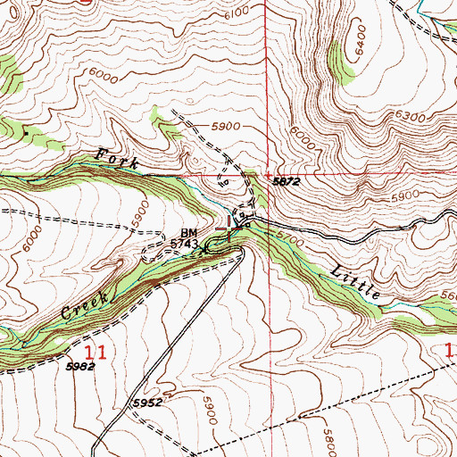 Topographic Map of North Fork Little Timber Creek, MT
