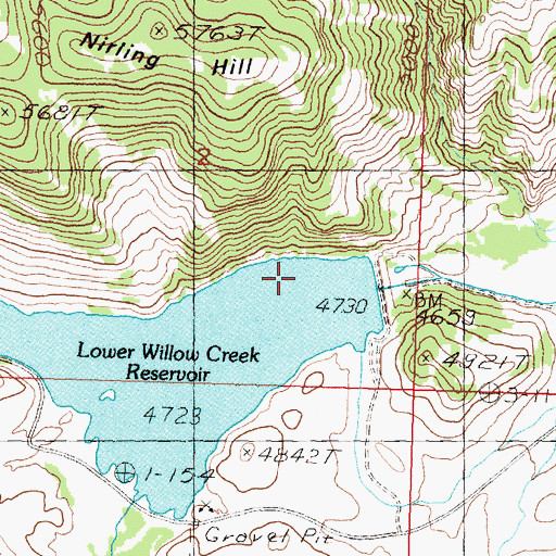 Topographic Map of North Fork Lower Willow Creek, MT