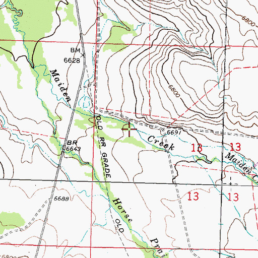 Topographic Map of North Fork Maiden Creek, MT