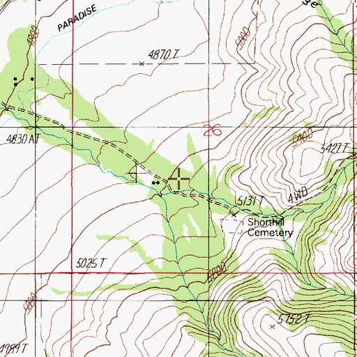 Topographic Map of North Fork McDonald Creek, MT