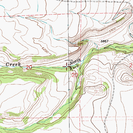 Topographic Map of North Fork Otter Creek, MT