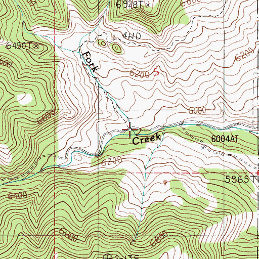 Topographic Map of North Fork Pine Creek, MT
