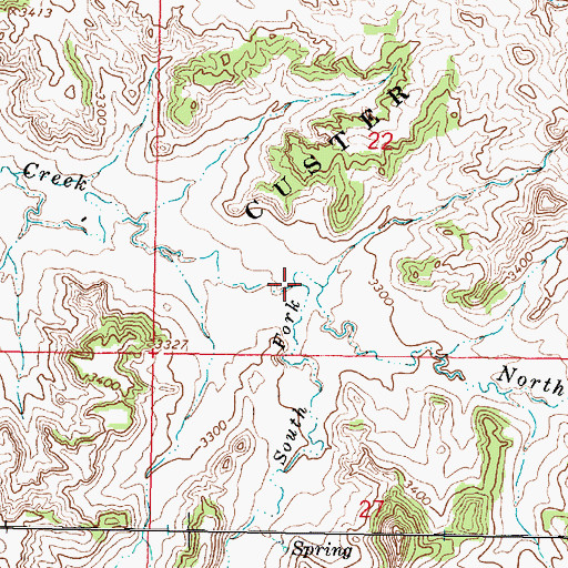 Topographic Map of North Fork Poker Jim Creek, MT