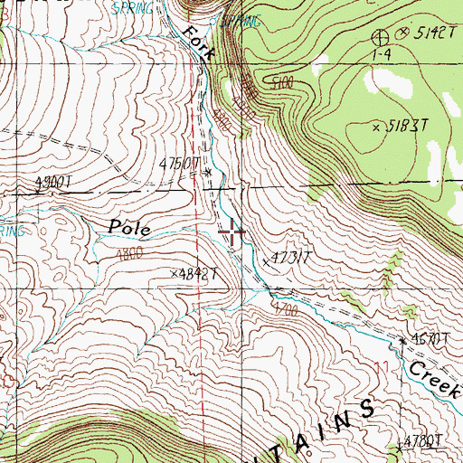 Topographic Map of North Fork Pole Creek, MT