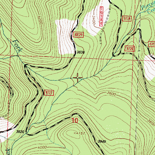 Topographic Map of North Fork Porcupine Creek, MT