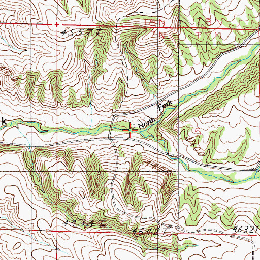 Topographic Map of North Fork Ray Creek, MT