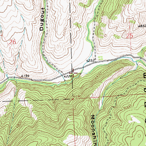 Topographic Map of North Fork Rye Creek, MT