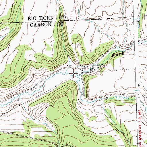Topographic Map of North Fork Sage Creek, MT