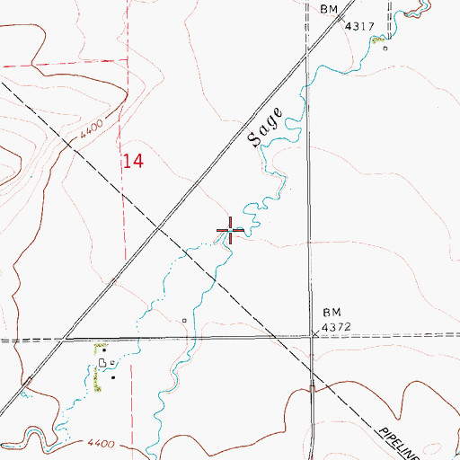 Topographic Map of North Fork Sage Creek, MT