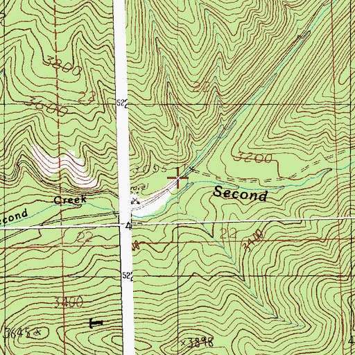 Topographic Map of North Fork Second Creek, MT