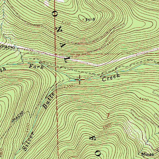Topographic Map of North Fork Silver Butte Creek, MT