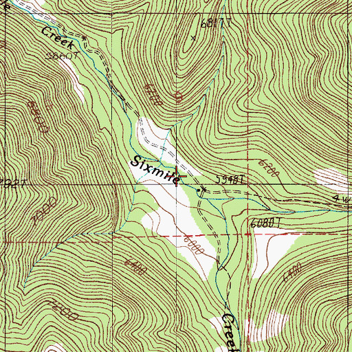 Topographic Map of North Fork Sixmile Creek, MT
