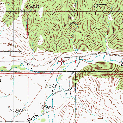 Topographic Map of North Fork Spanish Creek, MT