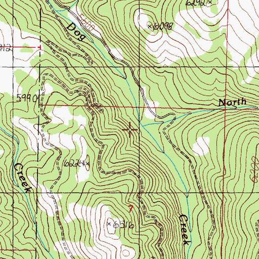 Topographic Map of North Fork Spotted Dog Creek, MT